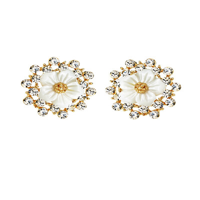 

Xinguang jewelry Japan and South Korea trendy simple fashion shells diamond alloy alloy earrings