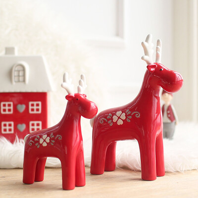 

Jingdong Supermarket Yiko home ceramic crafts sika deer ornaments two sets
