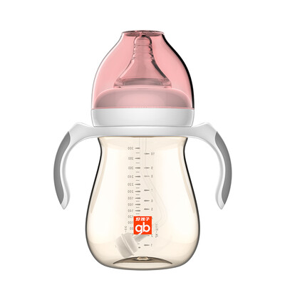 

gb good boy breast milk really wide caliber grip straw PPSU bottle 300ml-pink small hungry magic series