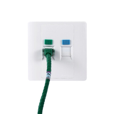 

AMPCOM AMPCOM two dual-port network panel engineering network cable telephone TV information switch socket