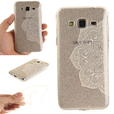 

Half white flowers Pattern Soft Thin TPU Rubber Silicone Gel Case Cover for Samsung Galaxy J3/J310