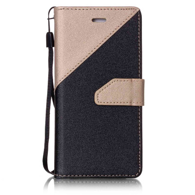

Black + earthly gold Design PU Leather Wallet Case Classic Flip Cover with Stand Function and Credit Card Slot for IPHONE 7 (4.7 i