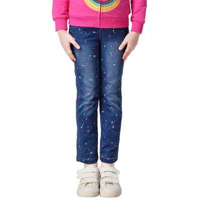 

Cute Songs Girls Colorful Pointing Casual Jeans Big Child Spring & Autumn Cowboy Casual Pants Pants E056B 14058