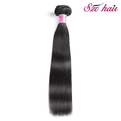 

SZC Hair 8"26" inch Malaysian Virgin Hair Straight 1 Bundles 100g Grade 100 Unprocessed Virgin Human Hair Weave Weft Natural Col