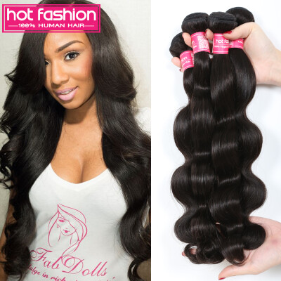 

Hot Fashion Weave Beauty Peruvian Virgin Hair Body Wave 3 Bundles Best Quality Unprocessed Human Hair Weave Natural Color Free Shi