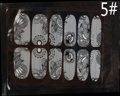 

New 3D Lace Nail Art Tips Sticker Decal Full Wraps Glitters DIY Decoration 45004