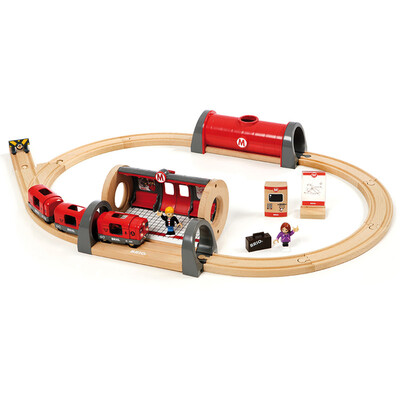 

BRIO игрушечный поезд станции метро детская воспитательная игрушка поезд сцены серии звука и света станции метро костюм BROC33513