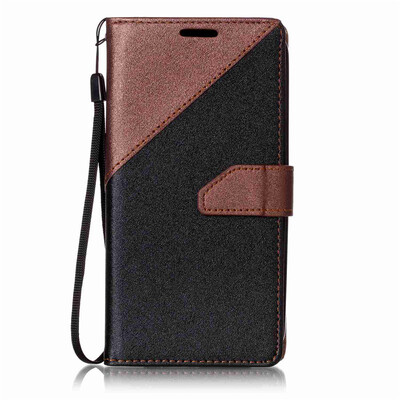 

Черный + коричневый дизайн PU кожаный бумажник чехол Классический откидная крышка с подставкой Функция и слот кредитной карты для