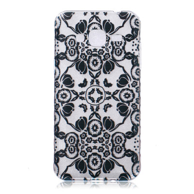 

Black flowers Pattern Soft Thin TPU Rubber Silicone Gel Case Cover for SAMSUNG GALAXY J3