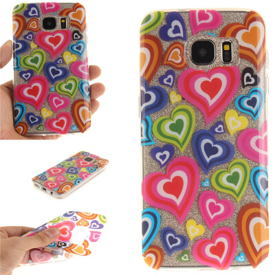 

Colorful love Pattern Soft Thin TPU Rubber Silicone Gel Case Cover for SAMSUNG GALAXY S7 Edge