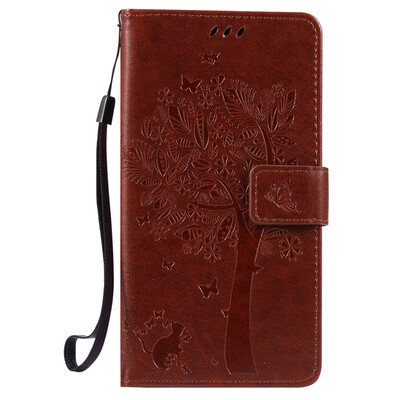 

Brown Tree Design PU Leather Flip Cover Wallet Card Holder Case for One Plus Three