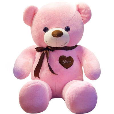 

Love still bear plush toy bear teddy bear doll large doll panda pillow doll birthday gift female 1 meter pink ribbon bear