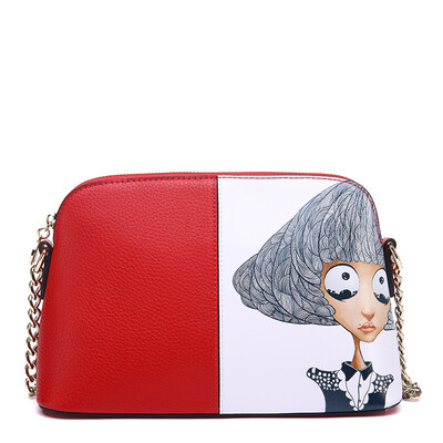 

Thousand-hundred benefits (QIANBH) ladies shoulder bag chain bag original big head sister Messenger bag small package shell girl 01 1452-9 06 red
