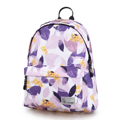 

Fly zebra FLYZEBRA printed shoulder bag female casual computer backpack middle school student bag FBB0014-16 charm purple leaf