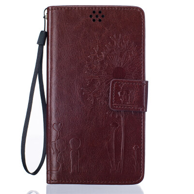 

Brown Lovers and Dandelion Style Embossing Classic Flip Cover with Stand Function and Credit Card Slot for LG G3