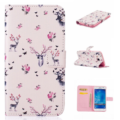 

Deer Design PU Leather Flip Cover Wallet Card Holder Case for SAMSUNG GALAXY J5
