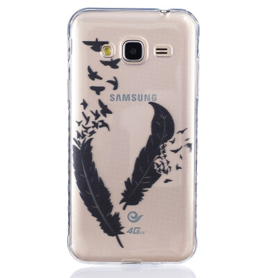 

Two feathers Pattern Soft Thin TPU Rubber Silicone Gel Case Cover for SAMSUNG Galaxy J3/J3 2016 J320