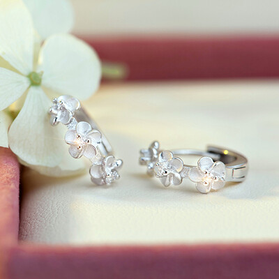 

JPF flower ear buckle 925 silver jewelry earrings female Korean fashion jewelry earrings earrings new year gift to send his girlfriend 5002