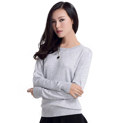 

MAZOE simple multi-color short section round collar wild knit bottom sweater M3028 light blue L
