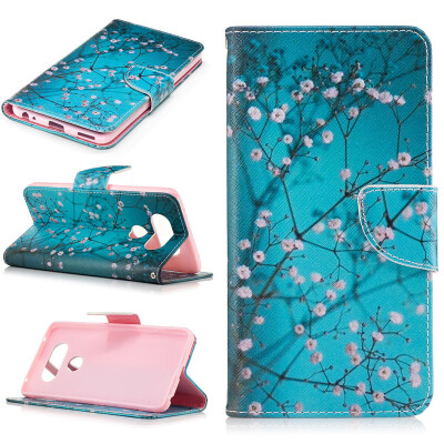 

Plum blossom Design PU Leather Flip Cover Wallet Card Holder Case for LG V20