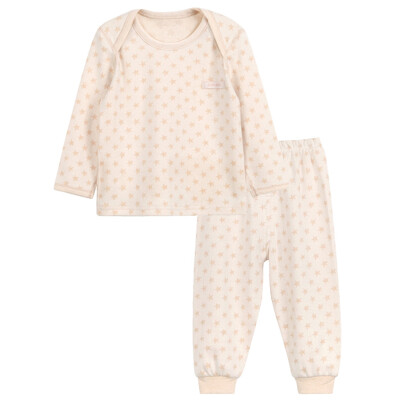 

Xin Song baby jacquard color cotton envelope collar suit newborn spring and autumn color cotton underwear shirt pants suit shallow card its C294D73