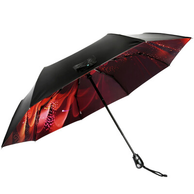 

Jingdong Supermarket] Paradise umbrella (UPF50 +) self-closing black rubber three fold black umbrella sun umbrella sunny umbrella 31803E red