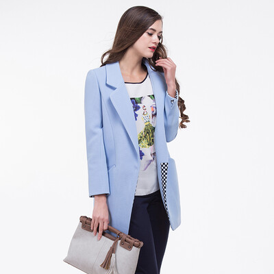 

TMI Mystery Женские весенние костюмы с воротником Tunic Coat 161236 Blue S