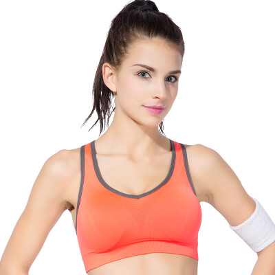 

Antarctic Sports Brake Anti-Light Shockproof Running Vest Girls Underwear Gathering No Bracelet Yoga Sleep Seamless Bra N375X20122 Orange-L