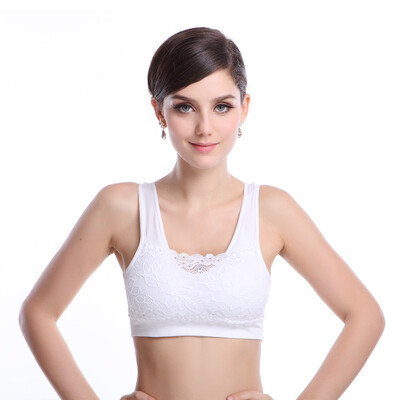 

Palang Duo No brackets sports bra bra belts lace bra WX001 comfortable shock sports underwear white  16590