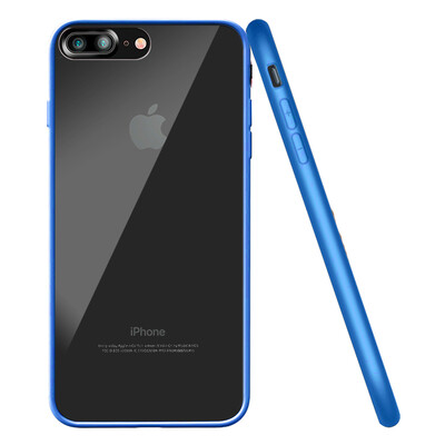 

Chick Mooney iphone7plus mobile phone shell protective shell Apple 7plus mobile phone case protective cover all-inclusive light silicone anti-drop thin series blue edge