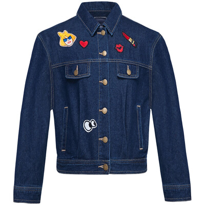 

Semir Women&39s Washing Cowboy Top Letter Straight Jacket Short Jacket Tide 19316080173 Cowboy Deep Blue L
