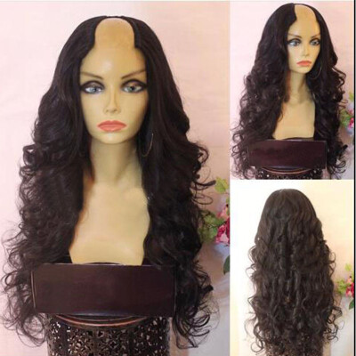 

New 8A Grade wavy Glueless  lace wig human hair Brazilian Virgin Hair Loose wave U part Human Hair Wigs For Black Women