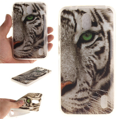 

White Tiger Pattern Soft Thin TPU Rubber Silicone Gel Case Cover for HUAWEI Y625