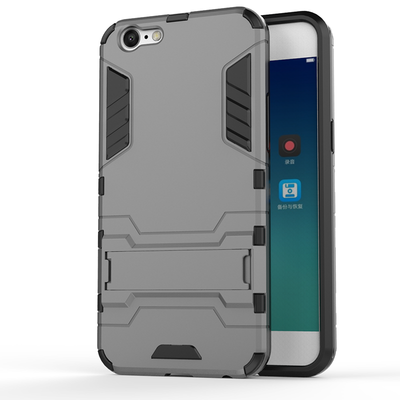 

Серый Slim Robot Armor Kickstand Ударопрочный жесткий корпус из прочной резины для OPPO A39