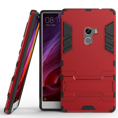 

Red Slim Robot Armor Kickstand Shockproof Hard Rugged Rubber Back Case For XIAOMI MIX