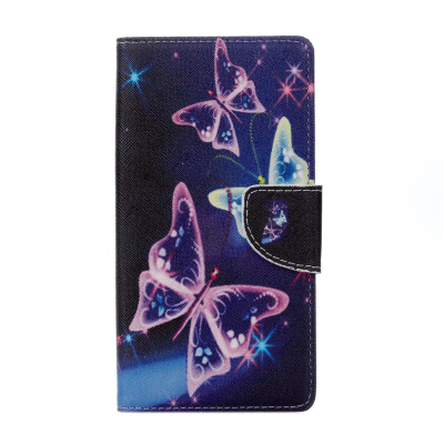 

Magic Butterfly Design PU Leather Flip Cover Wallet Card Holder Case for Lenovo K6