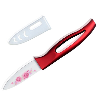 

XYJ Марка 3 "Керамический нож красный Ручка белого лезвия с цветочным узором кухонный нож