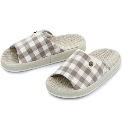 

Sanli cotton Korean home slippers men&women adult couple models non-slip breathable spring&autumn winter indoor cotton towel pattern for 39-40 yards