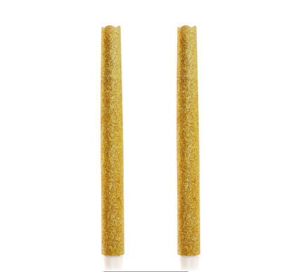 

9 Inches Melted Led Taper Candles with Timer,Battery Operated,with Gold Glitter,Pack of 2