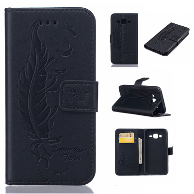 

Black Plumes and birds Embossed PU Leather Wallet Case Classic Flip Cover with Stand Function and Credit Card Slot for SAMSUNG Gal