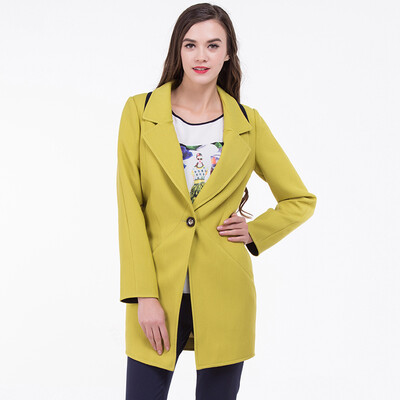 

Mystery Women &39s Spring Korean Fashion Casual Tackle One Belt Jacket 161216 Yellow S