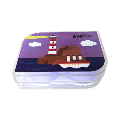 

Eyekan Century Kaida contact lens case companion box double box care box K1516 yellow pattern random