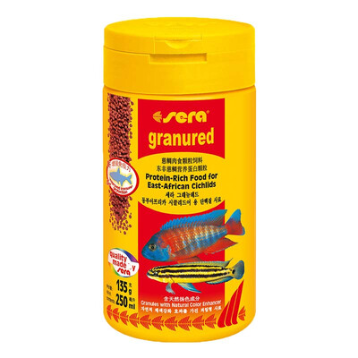 

sera sera German cherry fish feed cichlids three lakes crown Burundi six Tan Lake cichlids special meat feed 250ml