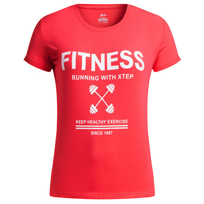 

Jingdong Supermarket Xtep XTEP Women&39s Sports T-shirt T-shirt wild comfortable round neck light breathable short-sleeved 883228019031 red XS