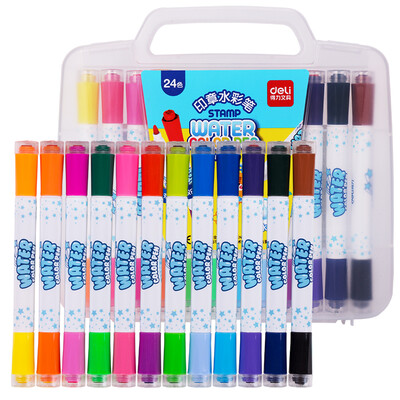 

Deli 24 Colors Set Stamp Water Marker Pens non-toxic washable