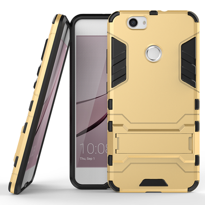 

Gold Slim Robot Armor Kickstand Shockproof Hard Rugged Rubber Back Case For HUAWEI Nova plus