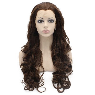 

Iwona Synthetic Hair Lace Front Long Wavy Brown Wig