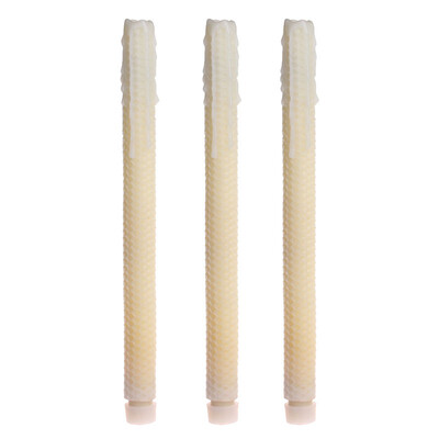 

Home Impressions Led Melted Dripping Taper Candles With Timer,HoneyComb pattern,12 inch tall,Ivory,Pack of 3
