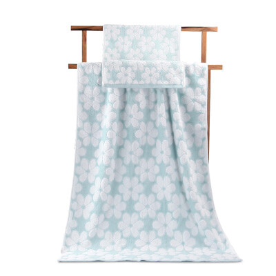 

【Jingdong Supermarket】 Xin brand towel home textile cotton pattern years elegant three-dimensional jacquard towel towel towel two sets of light blue