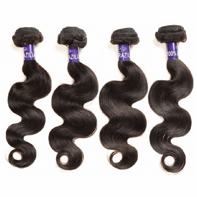 

Unprocessed Virgin Brazilian Hair Body Wave Bundles Cheap Brazilian Human Hair Weave Real Human Hair 100g One Piece 4Pcs